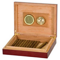 Rosewood Piano Finish Humidor - Laser Engraved Flexibrass Plate